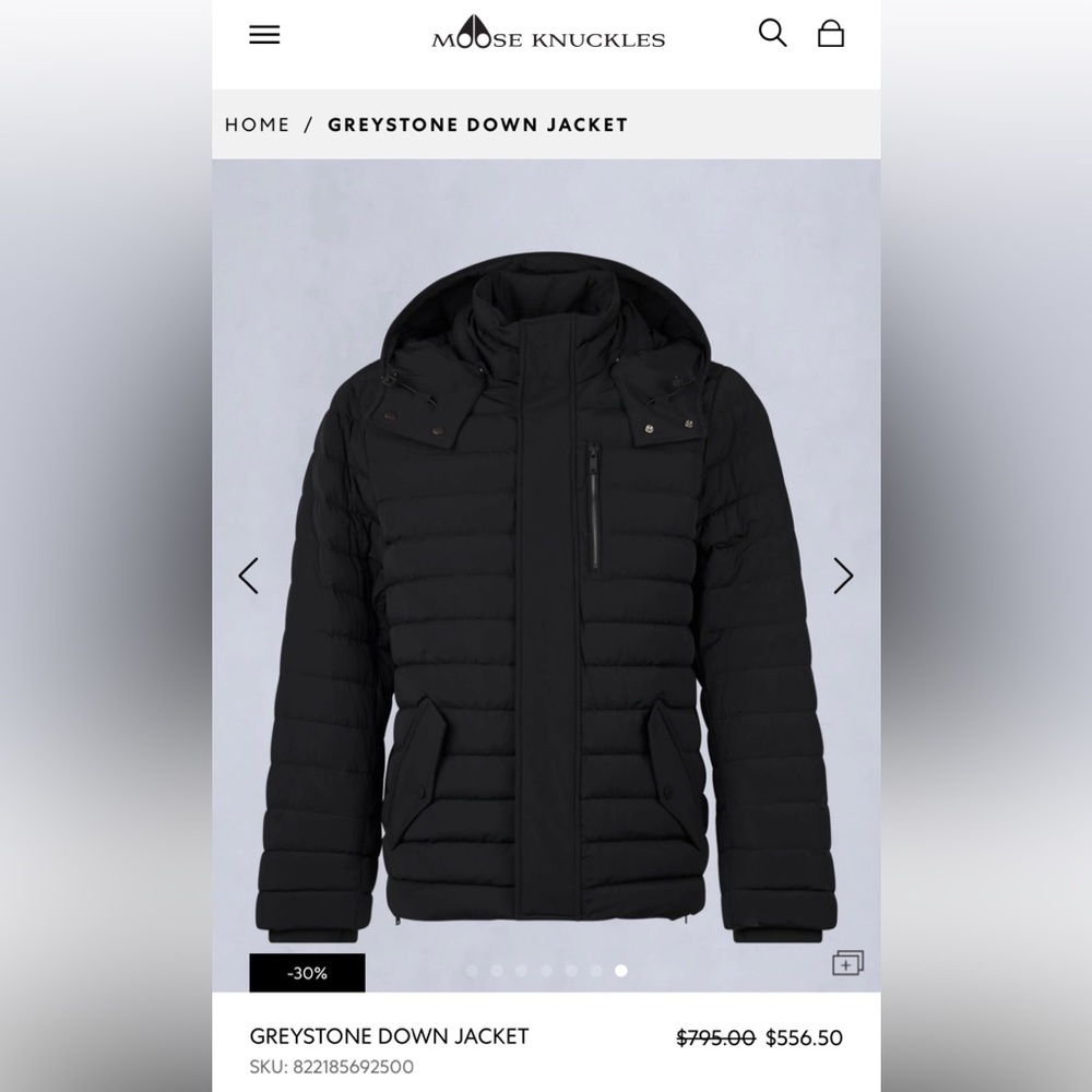Men’s MooseKnuckles grey stone jacket/coat